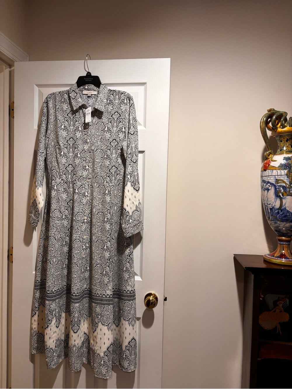 NWT Loft Maxi Paisley Shirt Dress